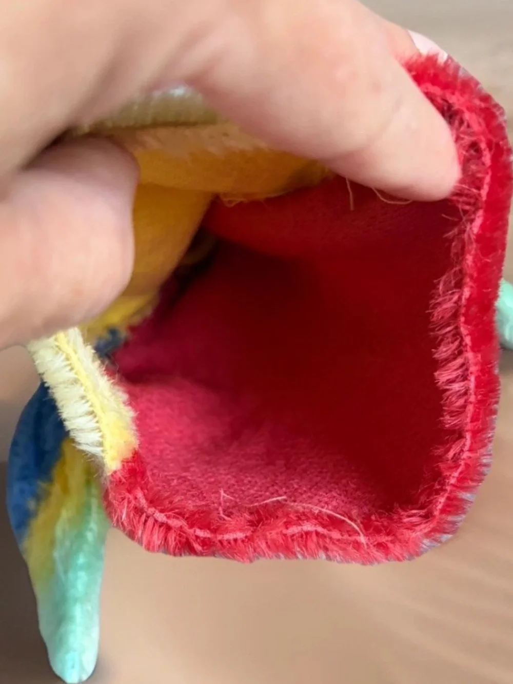 Vintage STEIFF Parrot Hand Puppet 1968-1977 Lora Red Macaw Mohair Bird EUC